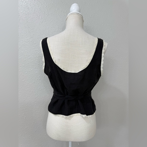 A. REN DARCY BLACK  LINEN TANK TOP size M NWT - Picture 4 of 12